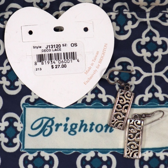 Vintage Brighton 'Deco Lace' french wire earrings - Picture 7 of 7